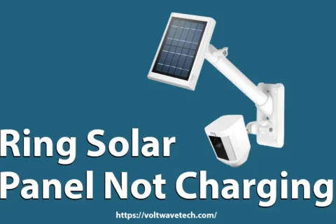 Ring solar panel installed outdoors under sunlight, with no charging activity indicated on the device.